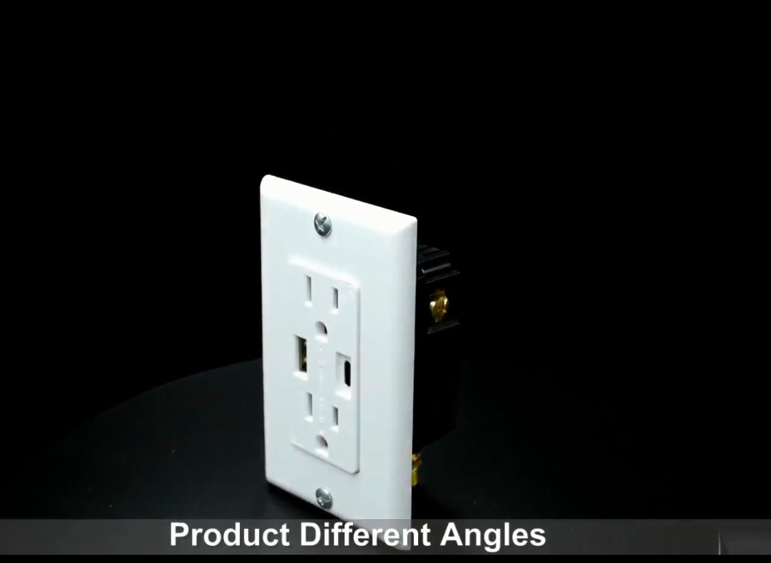 15 amp receptacle outlet with 4amp usb port.