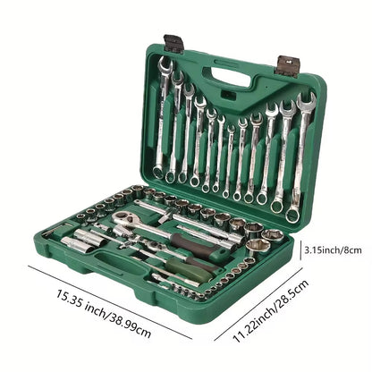 61-piece professional chrome tool set