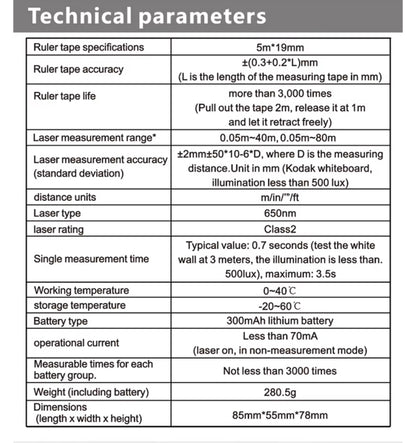 2in1 laser rangefinder and tape measure