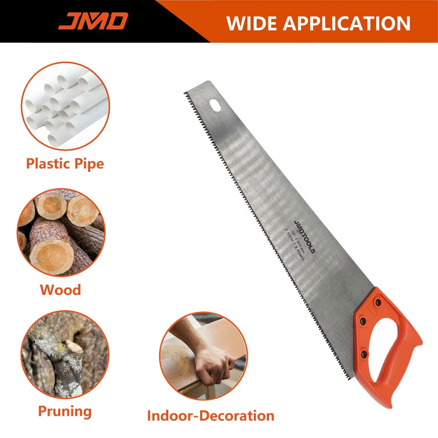 JMD 18” hand saw with plastic handle